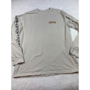 Katin Mens Long Sleeve Graphic T-Shirt Tan Organic Cotton Easy Does It Parrot LG